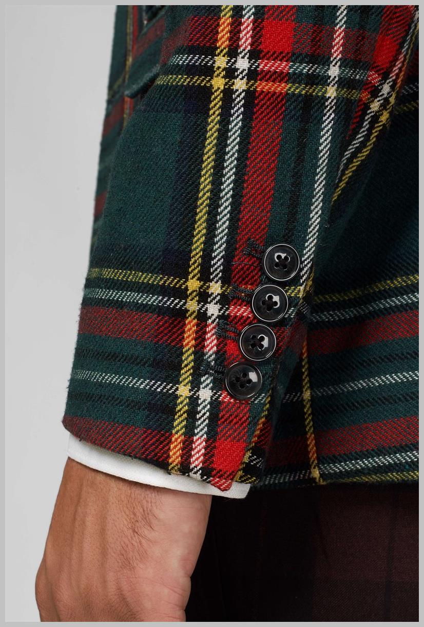 Stylish OppoSuits Deluxe Men's Tartan Blazer for Christmas Parties and Holiday Celebrations