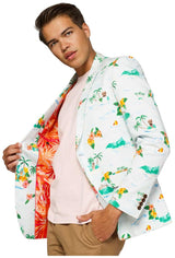 OppoSuits Deluxe Men's Blazers Tropical - Hawaiian - Aloha Blue