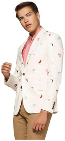 OppoSuits Deluxe Men's Blazers Tropical - Summer Icons - Off White