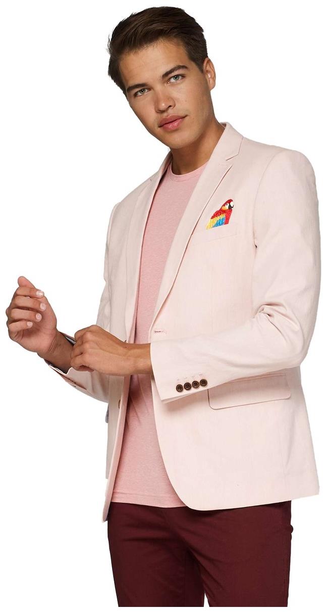 OppoSuits Deluxe Men's Soft Pink Blazer for Spring and Summer Events Party Style