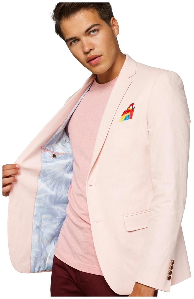 OppoSuits Deluxe Men's Soft Pink Blazer for Spring and Summer Events Party Style