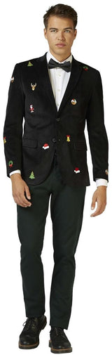 OppoSuits Deluxe Men's Blazers Christmas - X-Mas Icons - Black