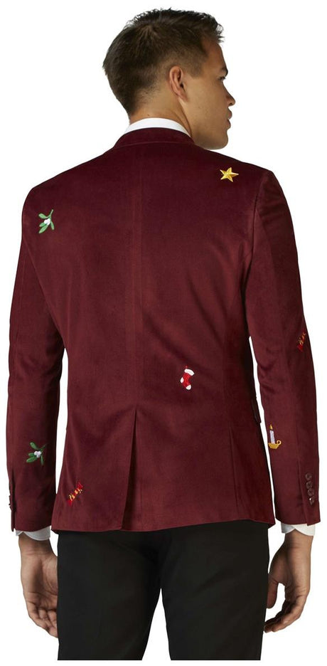 OppoSuits Deluxe Men's Blazers Christmas - X-Mas Icons - Deep Burgundy