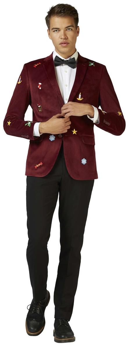 OppoSuits Deluxe Men's Blazers Christmas - X-Mas Icons - Deep Burgundy