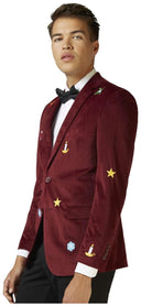 OppoSuits Deluxe Men's Blazers Christmas - X-Mas Icons - Deep Burgundy