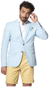Stylish OppoSuits Deluxe Men's Blazers Birdie Soft Blue for Spring Summer Events Parties and Celebrations