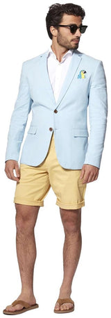 Stylish OppoSuits Deluxe Men's Blazers Birdie Soft Blue for Spring Summer Events Parties and Celebrations