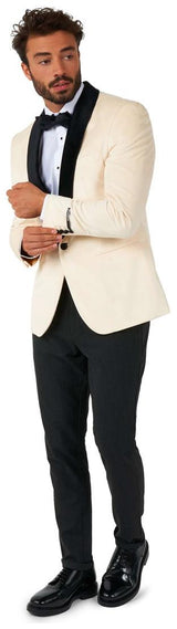 OppoSuits Deluxe Men's Blazers Dinner Jacket - Ivory Champagne
