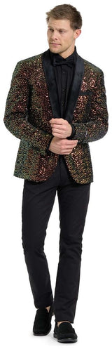 OppoSuits Deluxe Men's Blazers Dinner Jacket - Amber Sequins