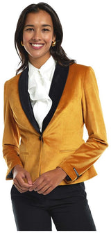 Elegant OppoSuits Deluxe Women's Gold Blazer for Holiday Parties and Formal Occasions
