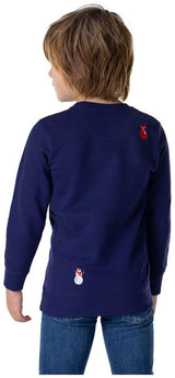Stylish OppoSuits Deluxe Boys Navy X-Mas Icons Sweater for Christmas Parties and Festive Celebrations