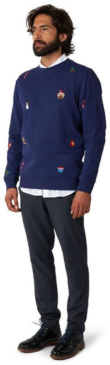 OppoSuits Deluxe Men's Sweaters X-Mas Icons - Navy