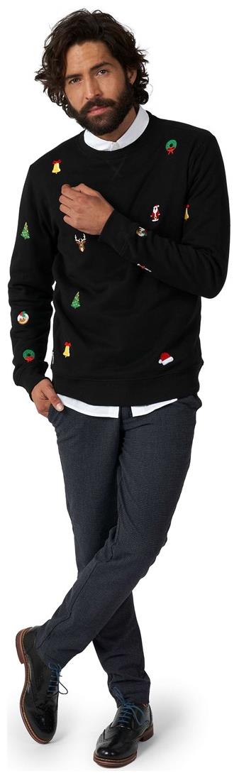 OppoSuits Deluxe Men's Sweaters X-Mas Icons - Black
