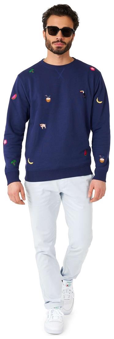 OppoSuits Deluxe Men's Sweaters Summer Icons - Navy