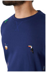 OppoSuits Deluxe Men's Sweaters Summer Icons - Navy
