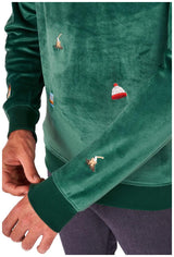 OppoSuits Deluxe Men's Sweaters Velvet Green - Xmas Icons