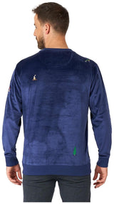 Stylish OppoSuits Velvet Navy Sweater for Festive Holiday Gatherings and Comfortable Winter Wear