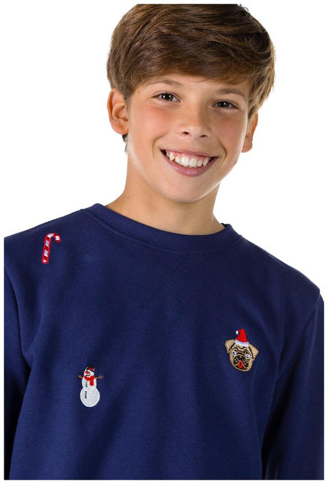 OppoSuits Deluxe Teen Boys' Sweaters TEEN BOYS X-Mas Icons - Navy