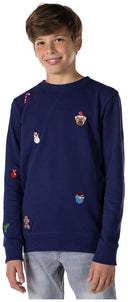 OppoSuits Deluxe Teen Boys' Sweaters TEEN BOYS X-Mas Icons - Navy