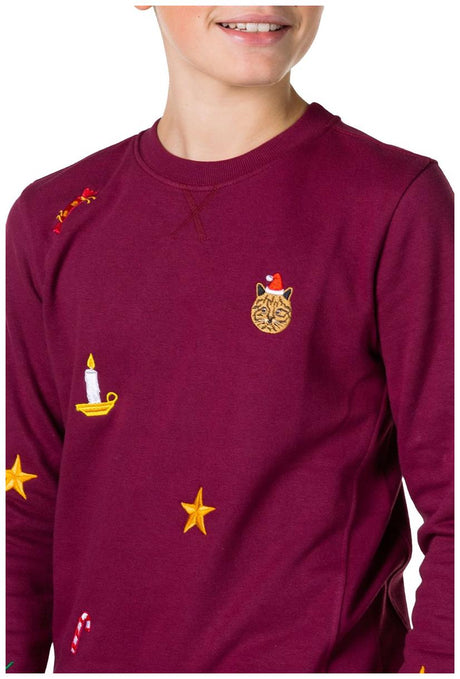 OppoSuits Deluxe Teen Boys' Sweaters TEEN BOYS X-Mas Icons - Burgundy