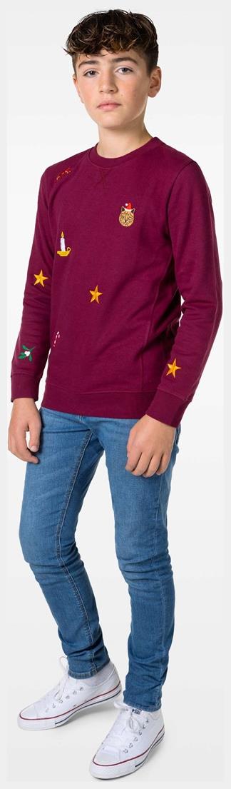 OppoSuits Deluxe Teen Boys' Sweaters TEEN BOYS X-Mas Icons - Burgundy