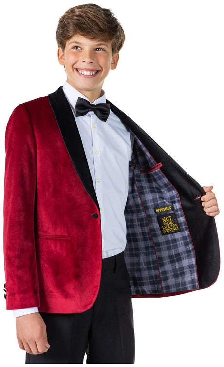 OppoSuits Deluxe Teen Boys' Blazers TEEN BOYS Dinner Jacket - Burgundy