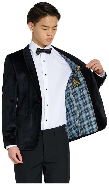 OppoSuits Deluxe Teen Boys' Blazers TEEN BOYS Dinner Jacket - Black