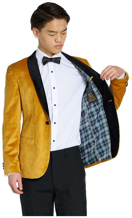 OppoSuits Deluxe Teen Boys' Blazers TEEN BOYS Dinner Jacket - Gold