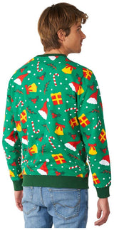 Comfortable OppoSuits Men's Holiday Sweater for Christmas Gatherings Parties and Festive Events