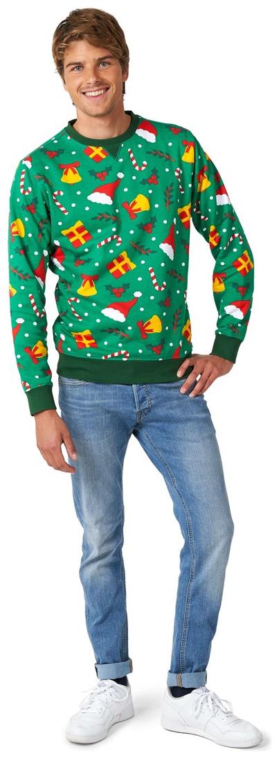 Comfortable OppoSuits Men's Holiday Sweater for Christmas Gatherings Parties and Festive Events