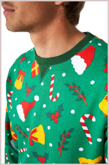 Comfortable OppoSuits Men's Holiday Sweater for Christmas Gatherings Parties and Festive Events