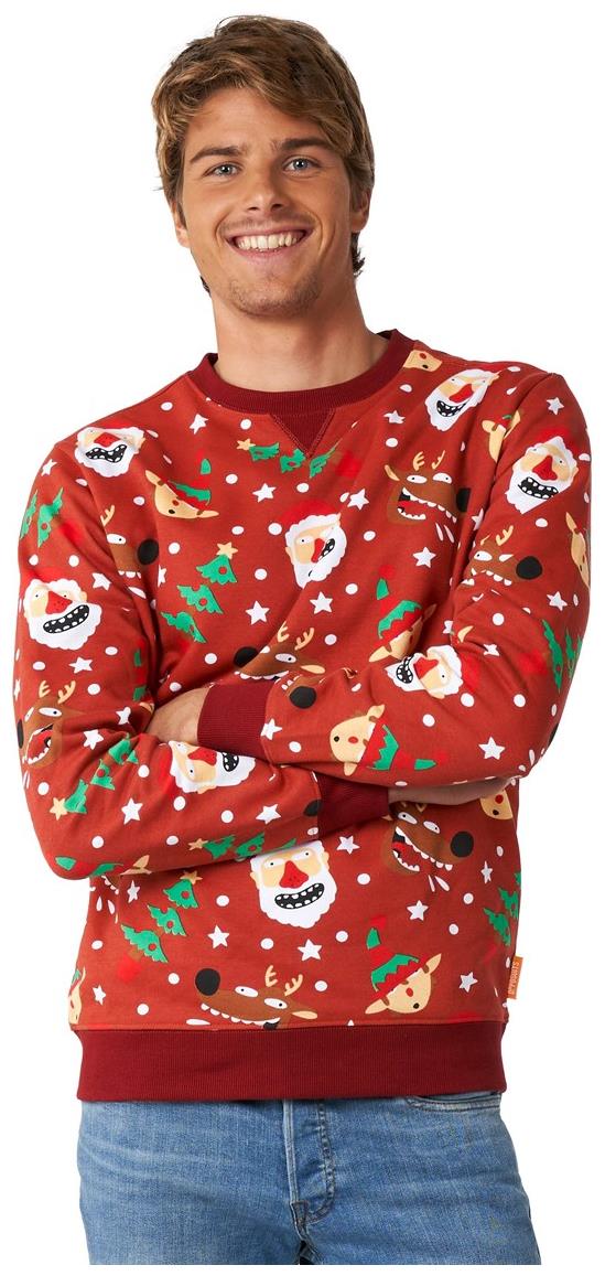 Funny OppoSuits Men's Sweaters Jolly Crew for Holiday Parties Christmas Celebrations and Festive Gatherings