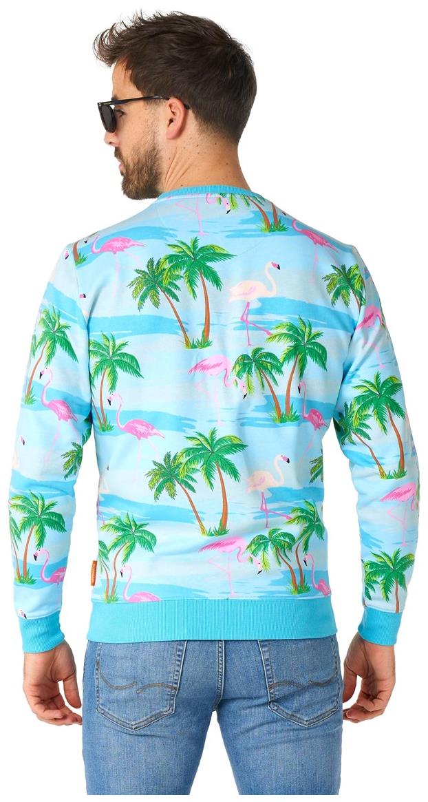 OppoSuits Flaminguy Sweater for Fun Parties Tropical Beach Days and Festive Celebrations