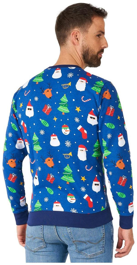OppoSuits Men's Sweaters Festivity Blue