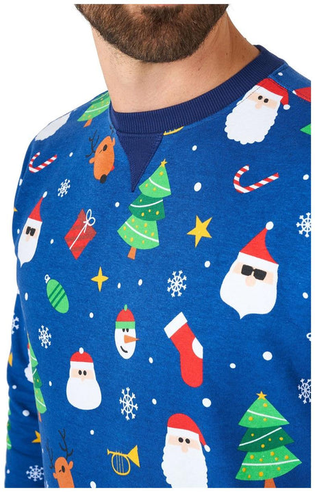OppoSuits Men's Sweaters Festivity Blue