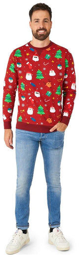 OppoSuits Men's Sweaters Festivity Red
