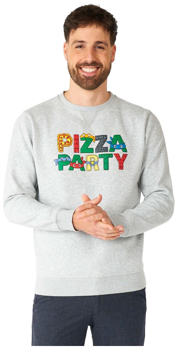 OppoSuits TMNT Pizza Party Sweater for Fans of Teenage Mutant Ninja Turtles and Comic Events