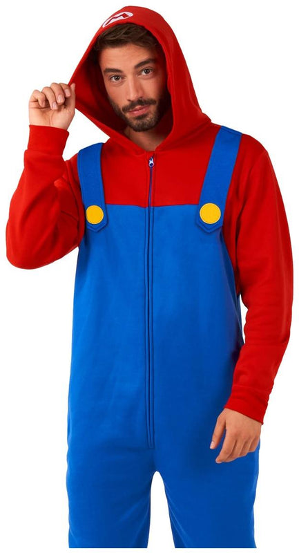 RADYAN Adults' Mario Character Onesie Costume for Gaming and Lounging product image showing the product clearly