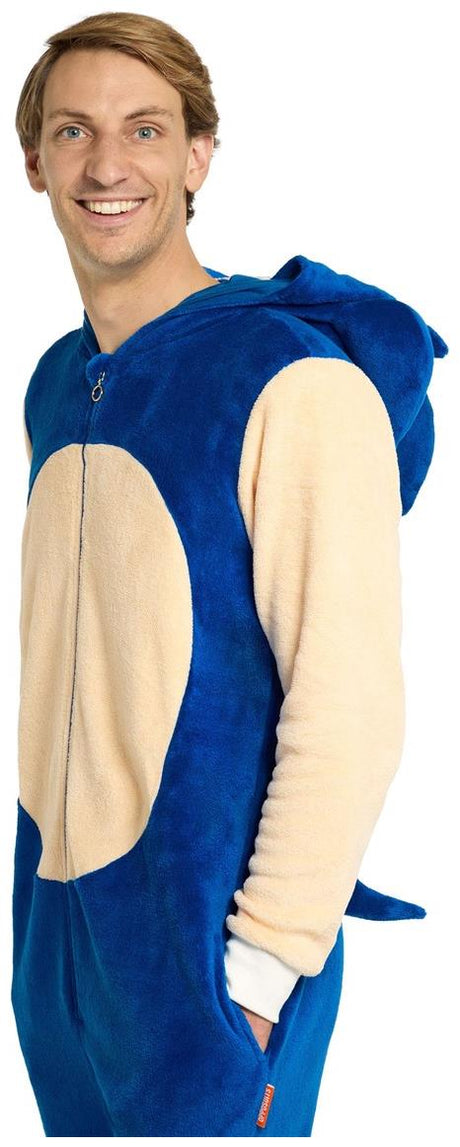 RADYAN Adults' Sonic the Hedgehog Onesie Costume for Cozy Costume Lounging product image showing the product clearly