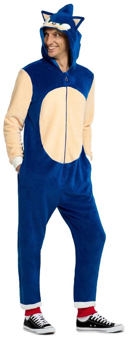 RADYAN Adults' Sonic the Hedgehog Onesie Costume for Cozy Costume Lounging product image showing the product clearly
