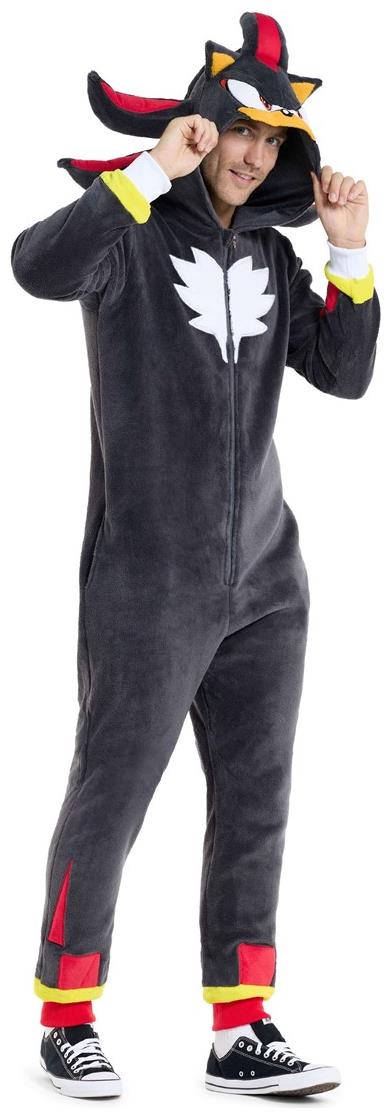 RADYAN Adults' Shadow the Hedgehog Onesie Costume for Cozy Lounging product image showing the product design and details