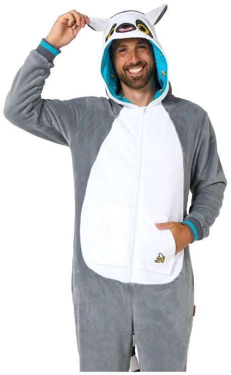 Comfortable OppoSuits Lemur Onesie for Fun Dress Up Parties and Cozy Home Wear
