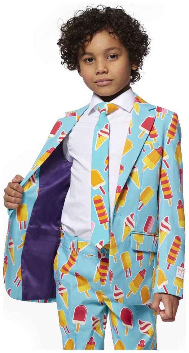 Cool Ice Cream Print Boys Suit for Birthday Parties Summer Events and Fun Occasions