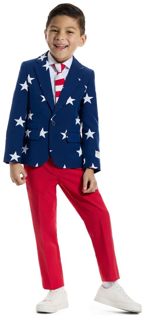 Stylish OppoSuits Boys Stars and Stripes Suit for 4th of July Dress Up Events and Patriotic Celebrations