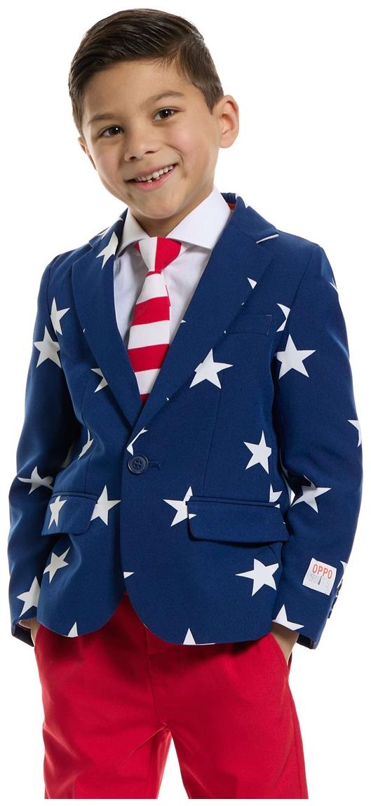 Stylish OppoSuits Boys Stars and Stripes Suit for 4th of July Dress Up Events and Patriotic Celebrations