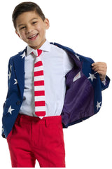 Stylish OppoSuits Boys Stars and Stripes Suit for 4th of July Dress Up Events and Patriotic Celebrations