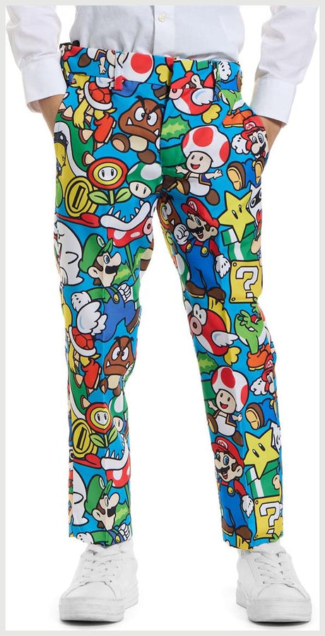 Colorful OppoSuits Super Mario Costume for Kids Halloween Parties and Dress-Up Events
