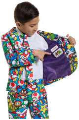 Colorful OppoSuits Super Mario Costume for Kids Halloween Parties and Dress-Up Events