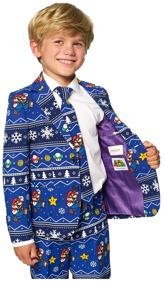 Playful OppoSuits Merry Mario Suit for Kids Perfect for Holiday Events and Superhero Parties