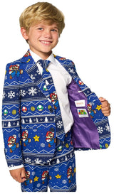 Playful OppoSuits Merry Mario Suit for Kids Perfect for Holiday Events and Superhero Parties